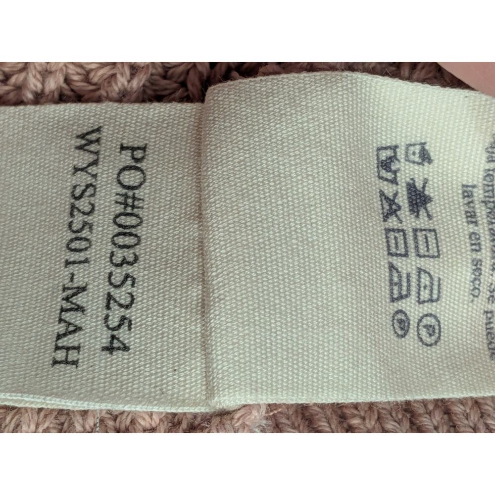 Faherty Womens Sz M Sunwashed Cotton Fisherman Chunk Knit Sweater Mahogany Rose - Picture 7 of 9